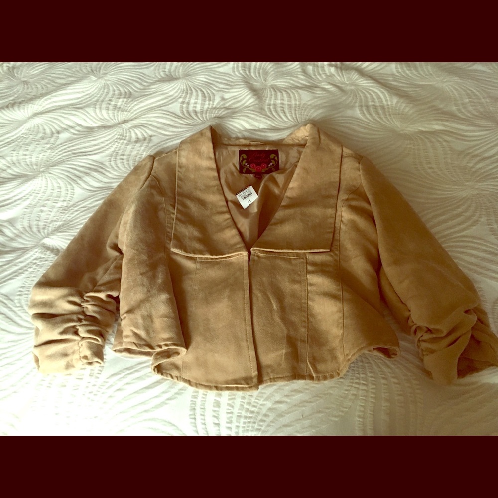 Light suede jacket new by Body Central
